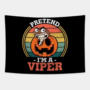 Pretend I'm A Viper Cool Pumpkin Retro Sunset Halloween Lazy Costume Gift Tapestry