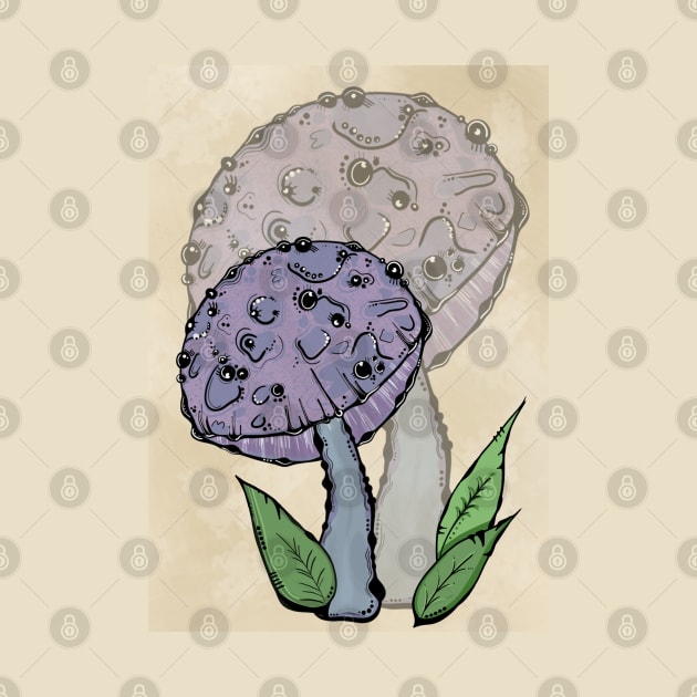 Purple Abstract Mushroom, Classy And Cool by Tenpmcreations