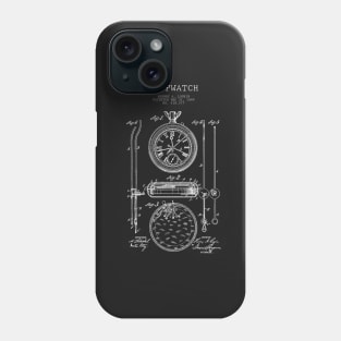 Stopwatch technical drawing patent design Phone Case