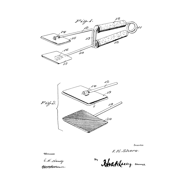 Hair Straightener Vintage Patent Hand Drawing by TheYoungDesigns