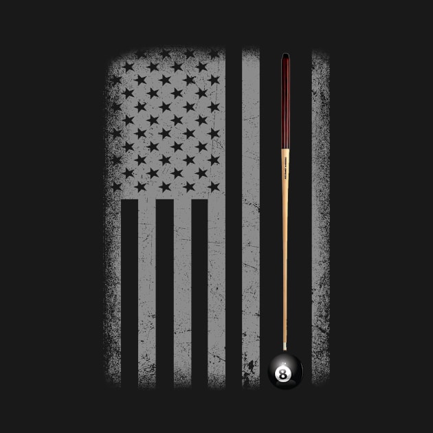 Billiard American Flag Eight Ball Stick by Hiep Nghia