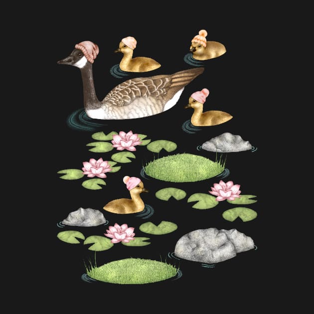 Graceful Geese and Gorgeous Goslings in Crisp Spring Weather by PerrinLeFeuvre