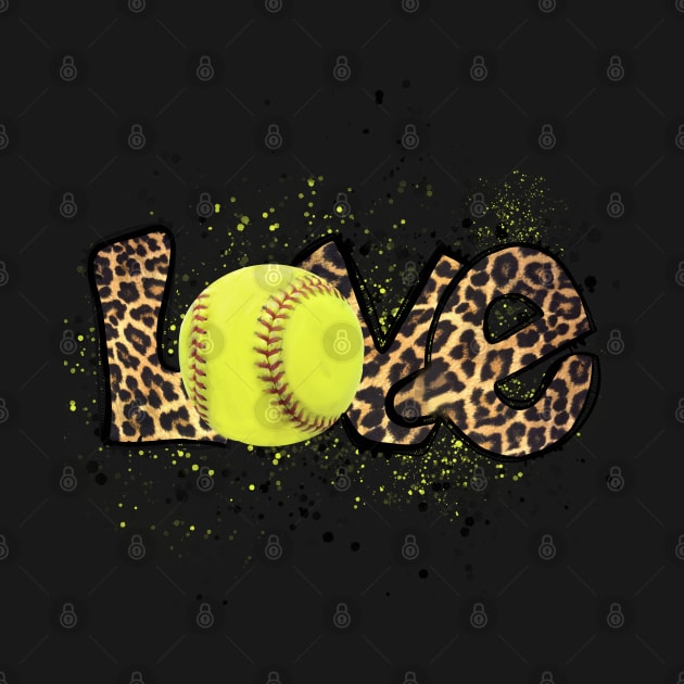 Love Softball Cheetah Background Design by Sheila’s Studio