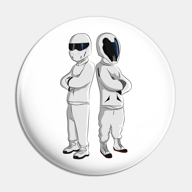 Starman and The Stig cartoon (Pop Art) Pin by TheContactor