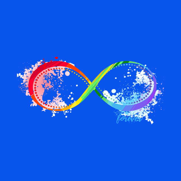 Infinity Forever rainbow watercolor splash by The Boho Cabana