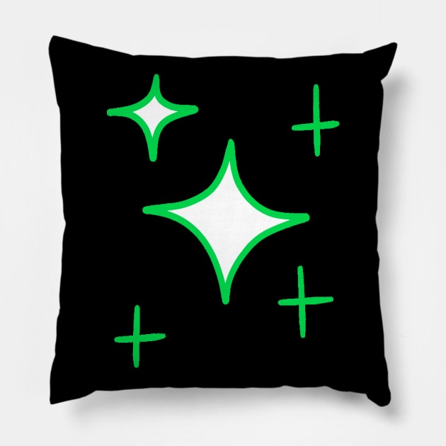 Green Sparkles Pillow by saradaboru