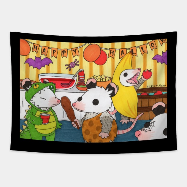 Halloween Party Tapestry by Possum Mood