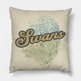 Swans Fingerprint Pillow