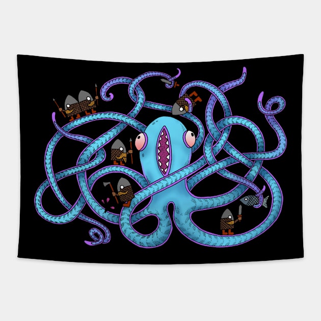 Octopussy colour Tapestry by Cheshyro