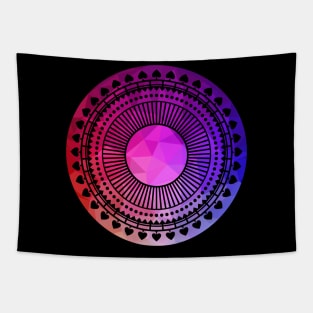 Pink Geometry Zen Mandala Tapestry