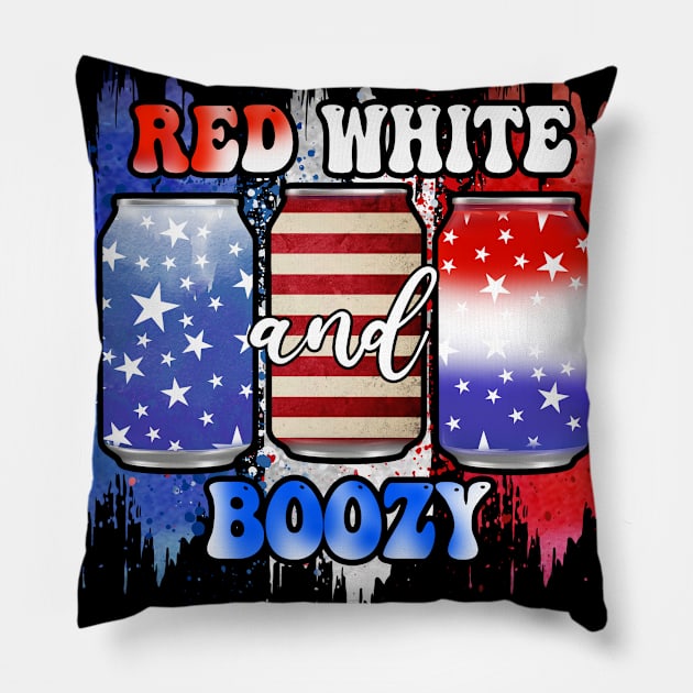 Red White And Boozy Pillow by Kribis