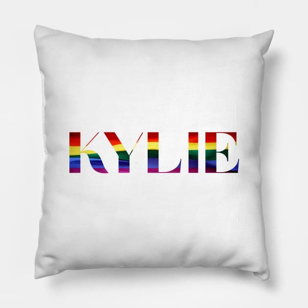 Kylie Pride Rainbow Pillow by TeeTime