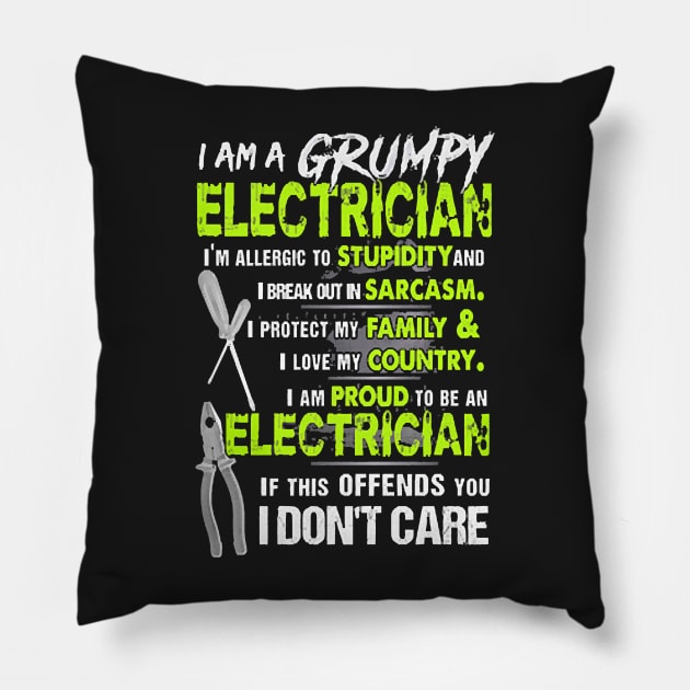 Proud To Be An Electrician Pillow by haigiaditruc