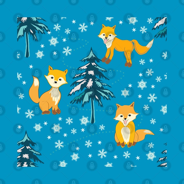 Cute Foxes by Vivid Art Design