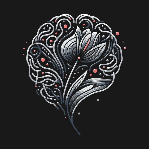 Symbolic Parkinson's Awareness Brain & Tulip Design by Xeire