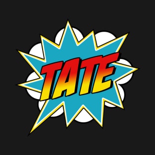 Boys Tate Name Superhero Comic Book T-Shirt