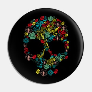 Skull of floral beauty Pin