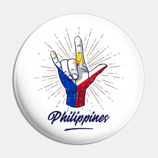 I Love You Philippines Hand Gesture Cute Gift Women Men Pin