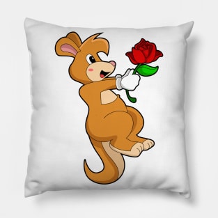 Kangaroo with Flower Pillow