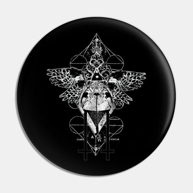 The Lustful Bliss of Blasphemy Inverted Cross Kiss Pin by Esoteric Origins