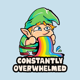 Constantly Overwhelmed - Funny Gnome Rainbow Gift T-Shirt