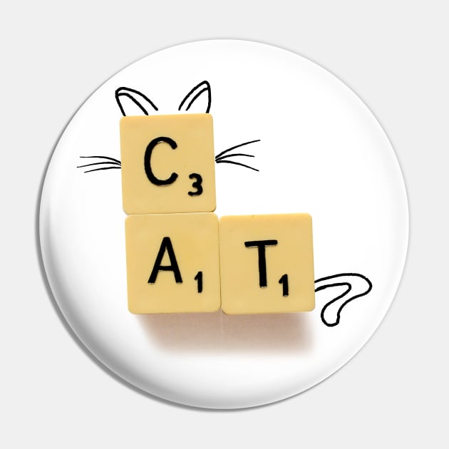 Cat Scrabble Pin by cintascotch