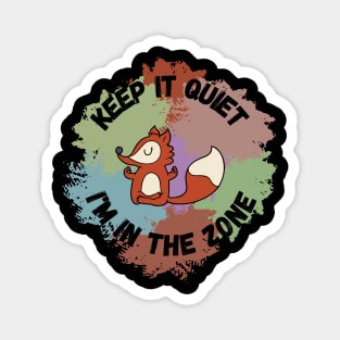 Meditating Fox "Keep it quiet" Magnet