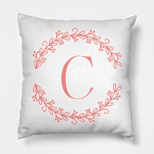 Pink Monogram- Letter C Pillow