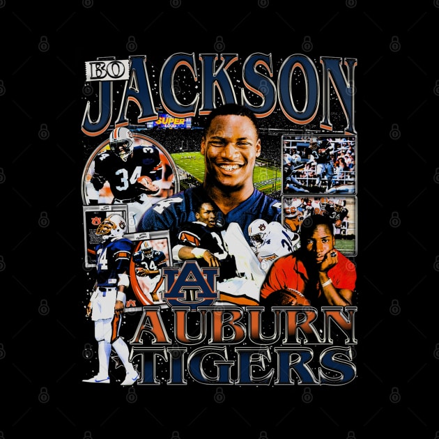 Bo Jackson College Vintage Bootleg by Richard Michaud Art