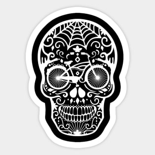 Sugar skull silhouette cutting clip art. Mexican skull print