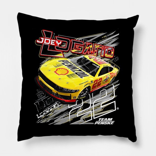 Joey Logano Shellpennzoil Car Pillow by stevenmsparks