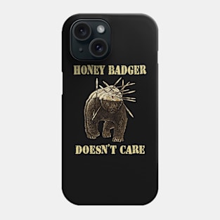 Fury Unleashed: Honey Badger Doesn't Care Force Embodied in Shirt Phone Case