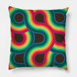 Rainbow Retro Stripes Pillow