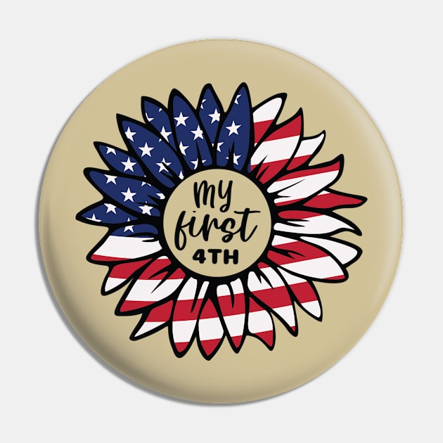 My First 4th Sunflower Pin by Teewyld