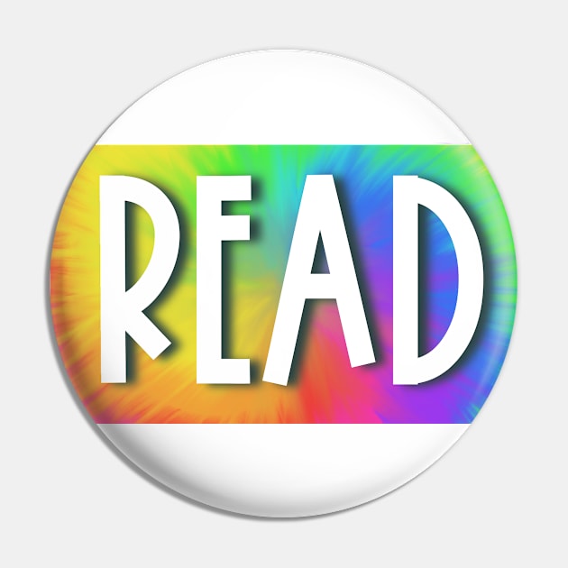 READ (Neon Tie-Dye) Pin by TheCoolLibrarian