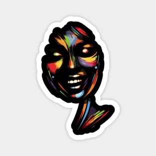 Afrocentric Woman Multicolored Silhouette Magnet