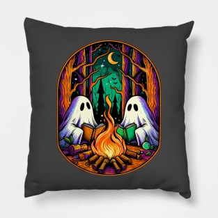 Vintage ghost book reading camping gothic halloween teachers Pillow