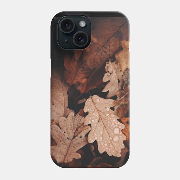 Fallen Leaves With Raindrops Phone Case by mikels