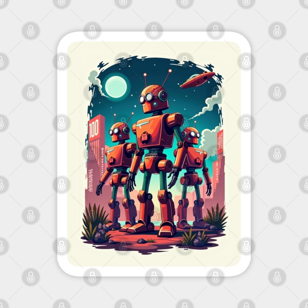 Retro Robot Revival: Vintage Visions of the Future Magnet by Steve