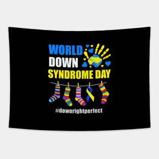 World Down Syndrome Day Awareness Colorful Socks Tapestry