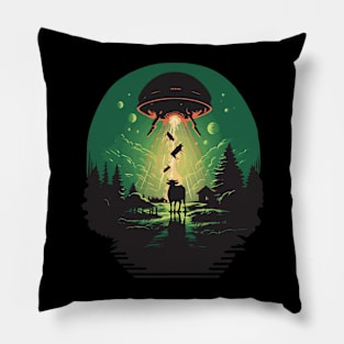 Funny UFO Aliens Cow Gifts Men Women Kids Funny Cow Pillow