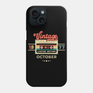 Vintage October 1977 Music Cassette - Limited Edition - 45 Years Old Birthday Gifts Phone Case