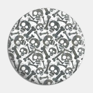 Skulls and Bones - Spooky Halloween Watercolor Seamless Pattern Pin