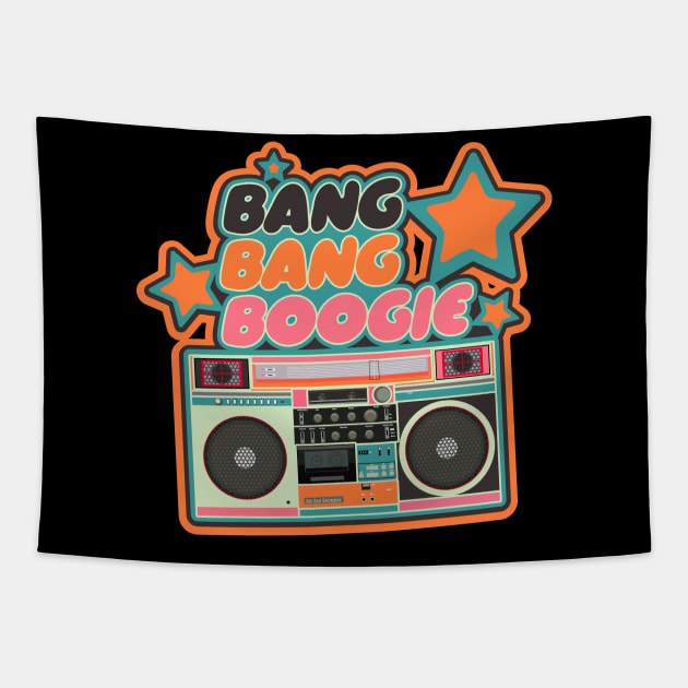 Bang Bang Boogie - Boombox - Ghettoblaster - Pop Art Design Tapestry by Boogosh