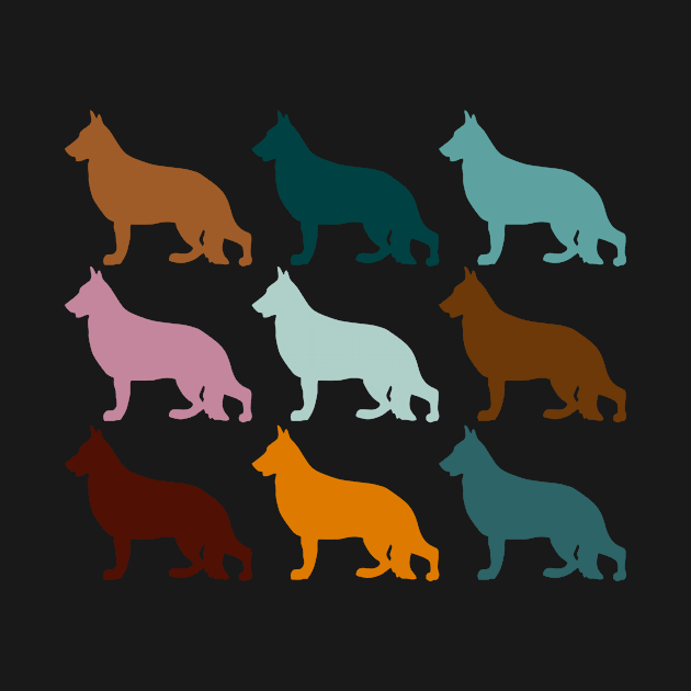 German Shepherd Dogs in Rainbow Colors by Bridgett3602