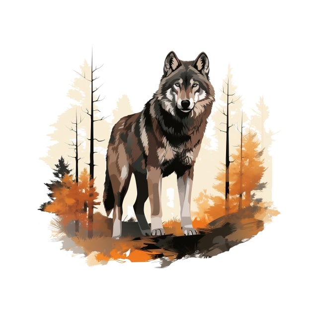 Watercolor Wolf by zooleisurelife