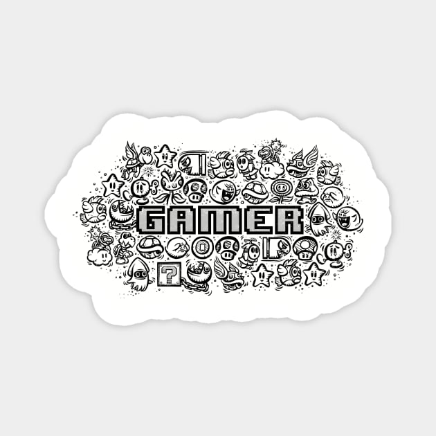 Gamer Doodle Magnet by kg07_shirts