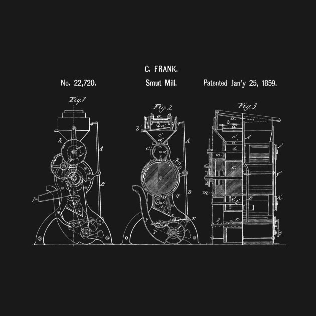 Vintage Smut Mill Patent Art c1859 by SheckMastaFlex