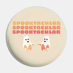 spooktacular ghost in vintage colours Pin