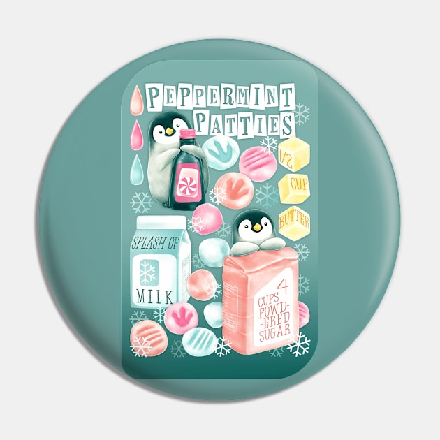 Penguin's Peppermint Patties - mint green Pin by PerrinLeFeuvre